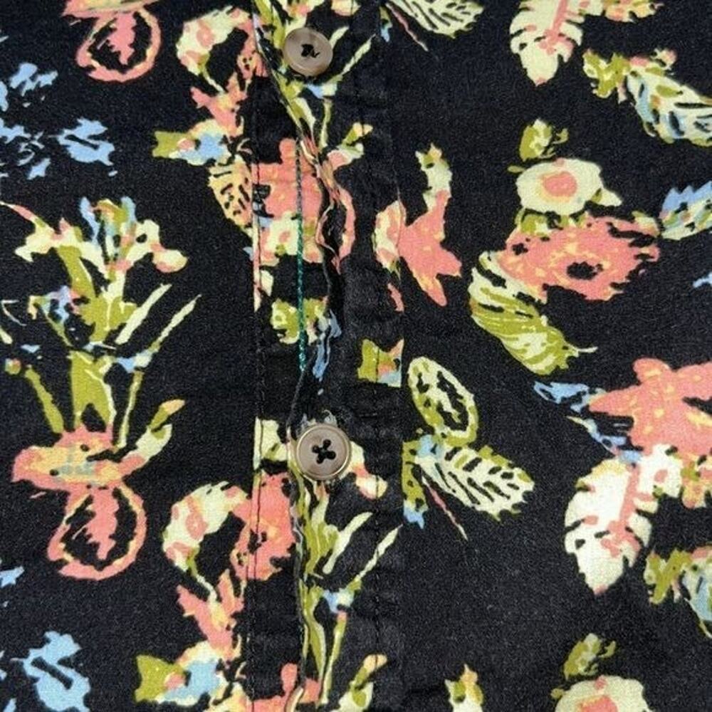 Straight Faded Men’s Black Floral Short Sleeve Button-Up Shirt Size 2X Tropical - Picture 4 of 6